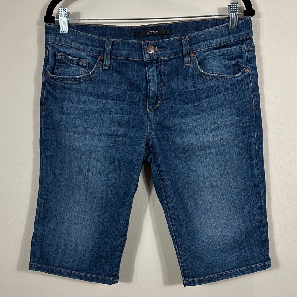 Joes Geordie Blue Medium Wash Denim Jean Stretch Casual Womens Shorts Size 28